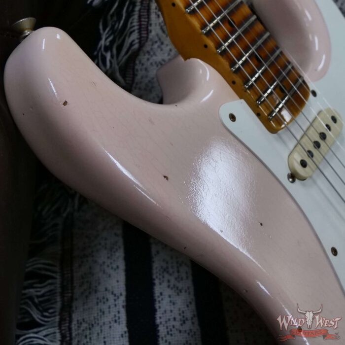 Fender Custom Shop Limited Edition Alder 1956 Stratocaster Hand-Wound Tomatillo Pickups Journeyman Relic Super Faded Aged Shell Pink 7.55 lbs - Image 9
