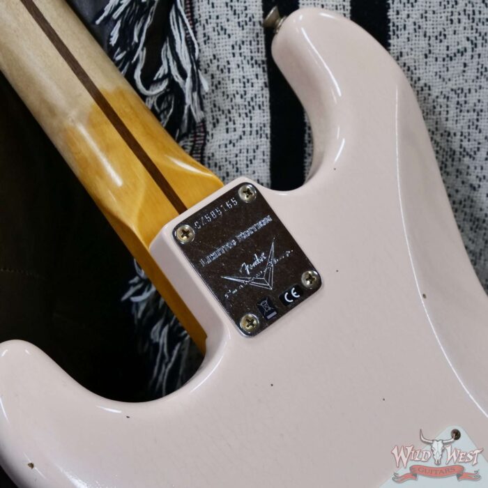 Fender Custom Shop Limited Edition Alder 1956 Stratocaster Hand-Wound Tomatillo Pickups Journeyman Relic Super Faded Aged Shell Pink 7.55 lbs - Image 13