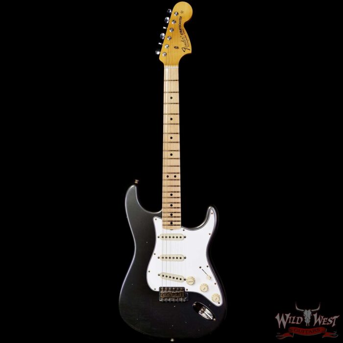 Fender Custom Shop Limited Edition 1968 Stratocaster Maple Neck Journeyman Relic Aged Charcoal Frost Metallic 7.95 lbs - Image 3