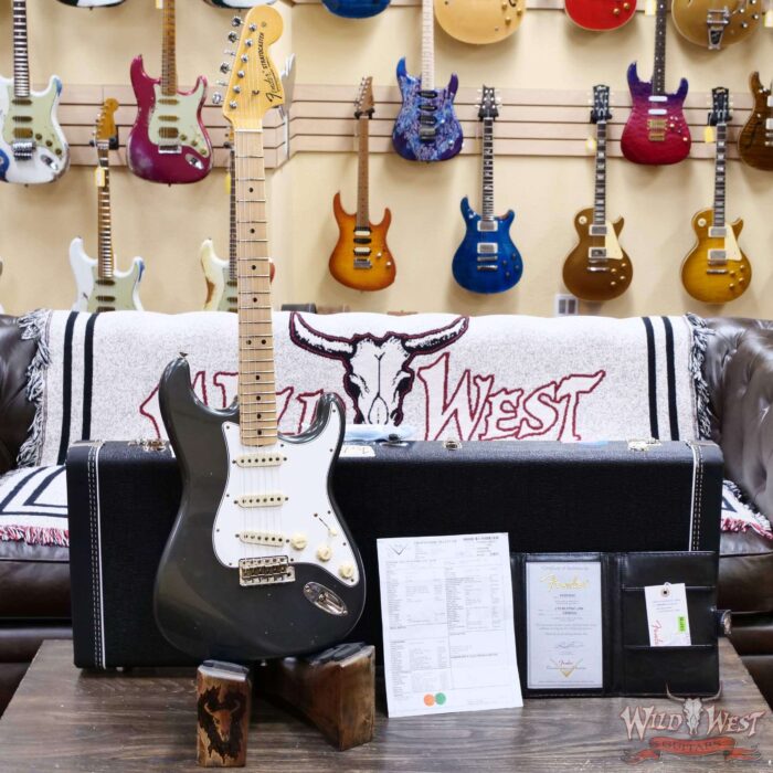 Fender Custom Shop Limited Edition 1968 Stratocaster Maple Neck Journeyman Relic Aged Charcoal Frost Metallic 7.95 lbs - Image 6