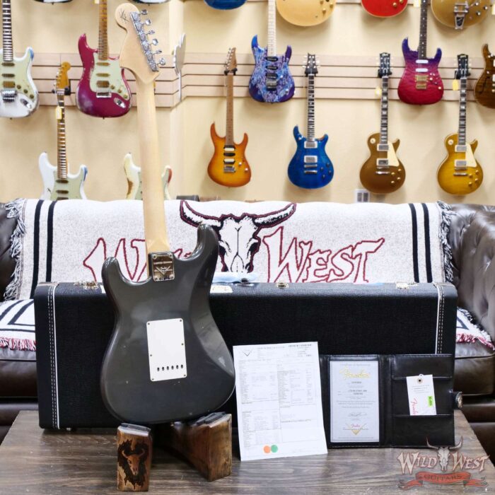 Fender Custom Shop Limited Edition 1968 Stratocaster Maple Neck Journeyman Relic Aged Charcoal Frost Metallic 7.95 lbs - Image 10