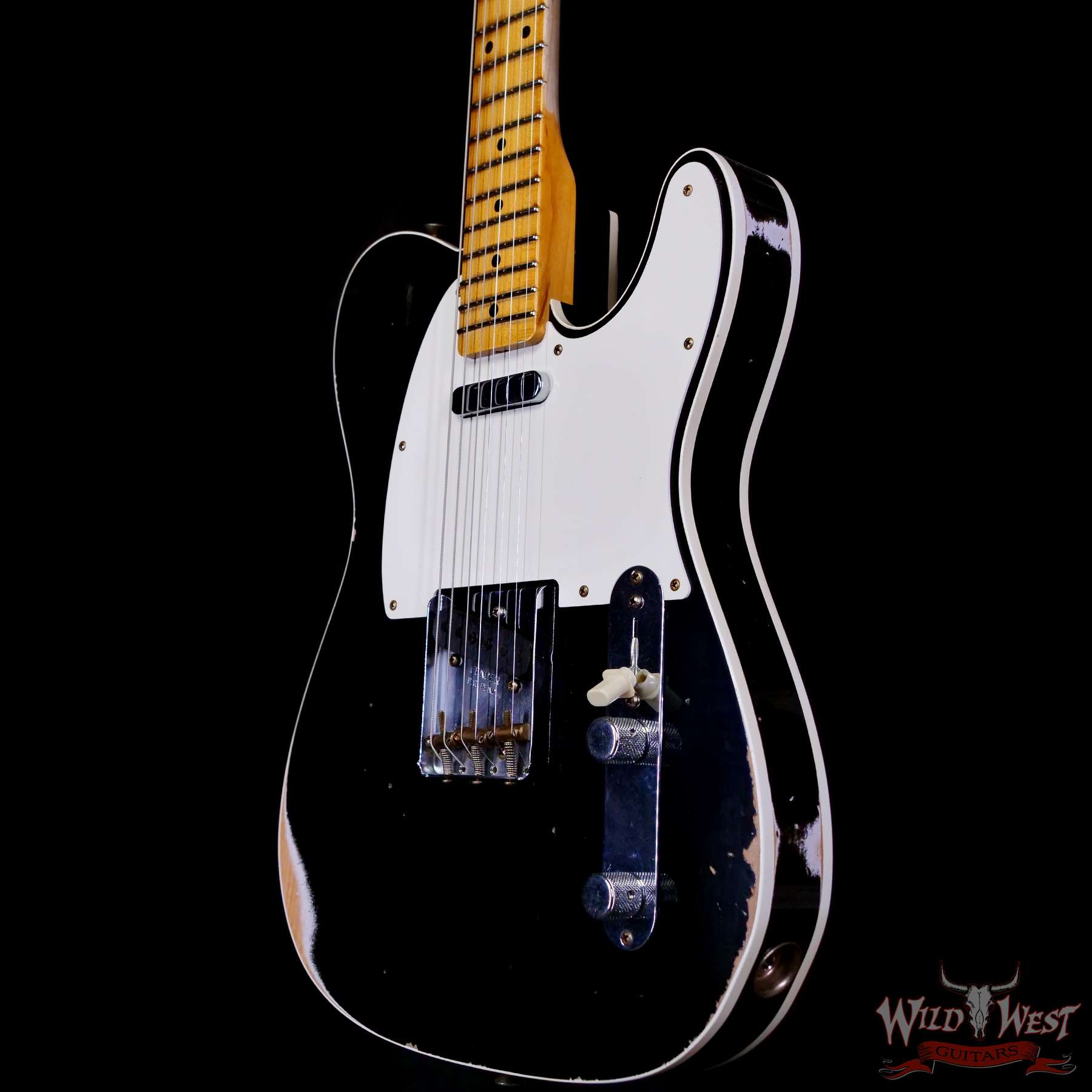 fendercs-cz585773-br__wwg.jpg Fender Custom Shop 1959 Telecaster Custom Maple Neck Relic Aged Black 7.30 lbs - Image 2