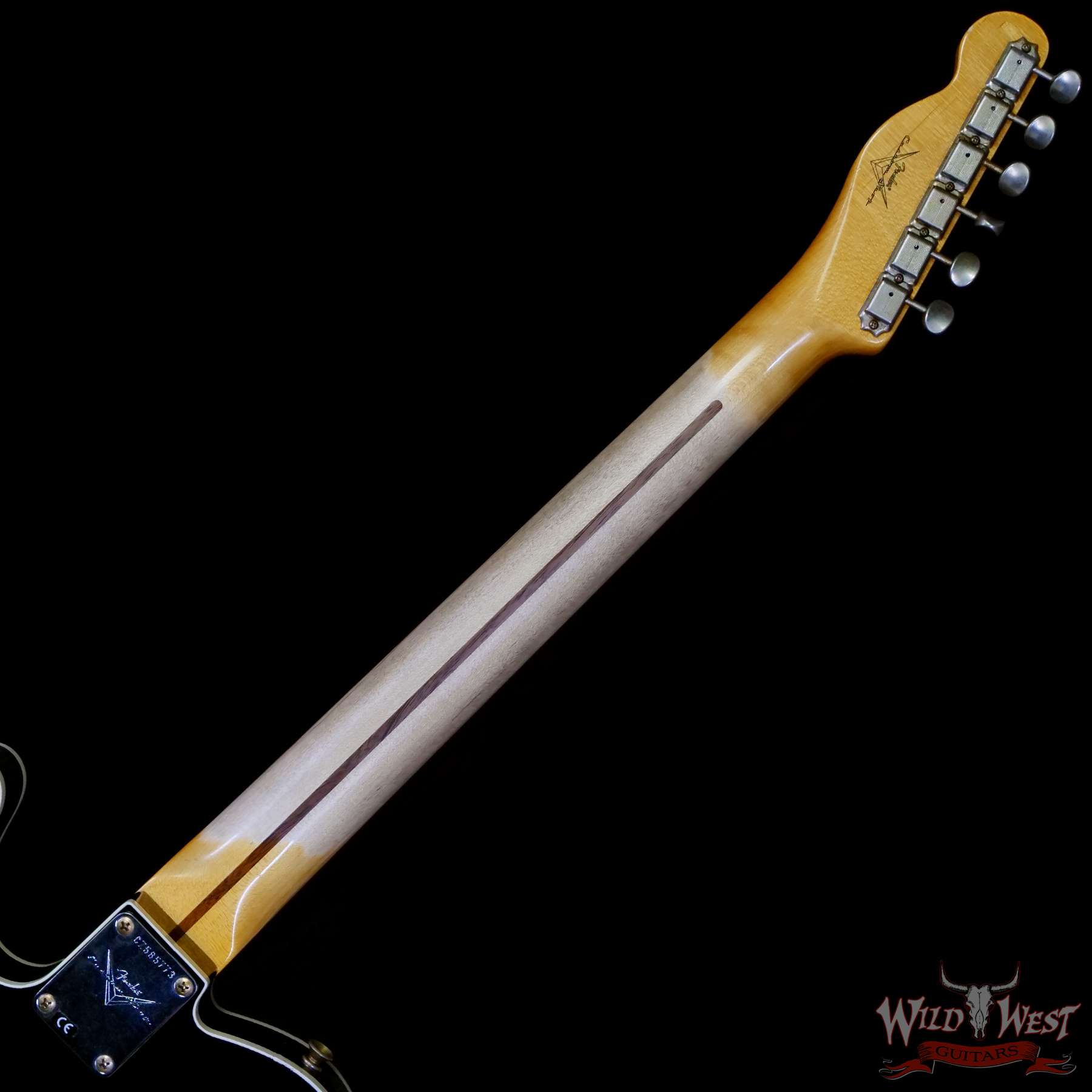 fendercs-cz585773-c3__wwg.jpg Fender Custom Shop 1959 Telecaster Custom Maple Neck Relic Aged Black 7.30 lbs - Image 5
