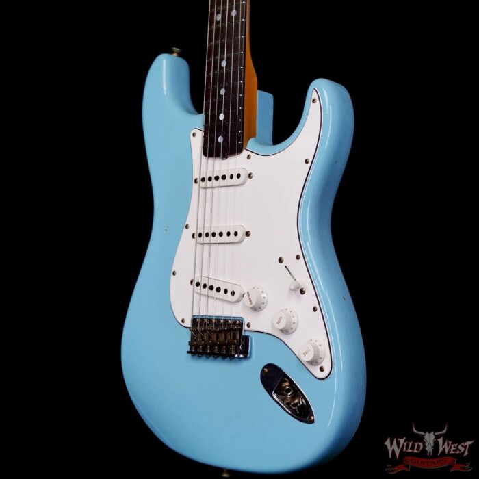 Fender Custom Shop 1969 Stratocaster Maple Neck with Rosewood Fingerboard Journeyman Relic Faded Daphne Blue 7.65 lbs - Image 2