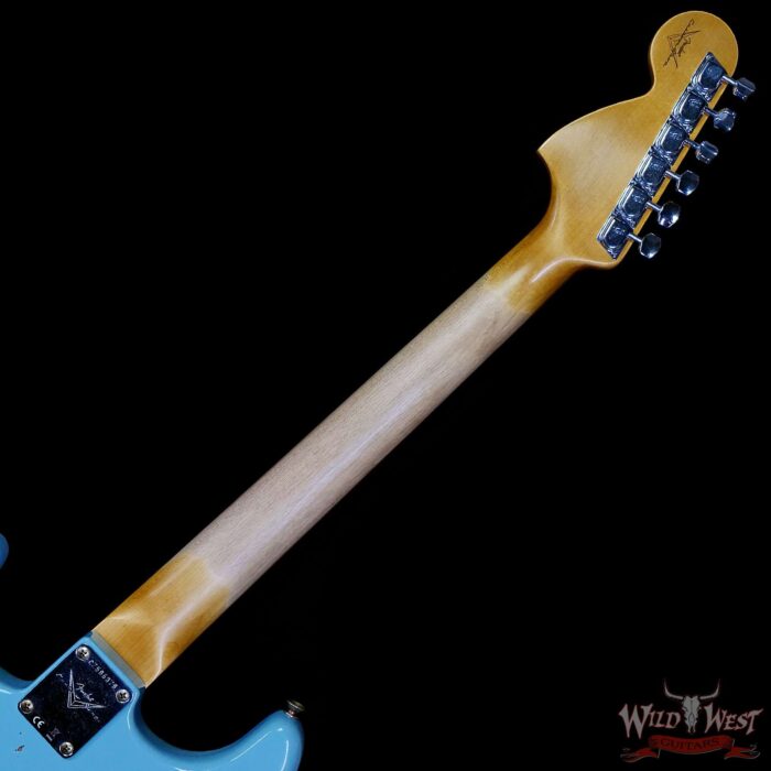 Fender Custom Shop 1969 Stratocaster Maple Neck with Rosewood Fingerboard Journeyman Relic Faded Daphne Blue 7.65 lbs - Image 5