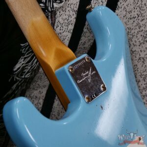 Fender Custom Shop 1969 Stratocaster Maple Neck with Rosewood Fingerboard Journeyman Relic Faded Daphne Blue 7.65 lbs - Image 12