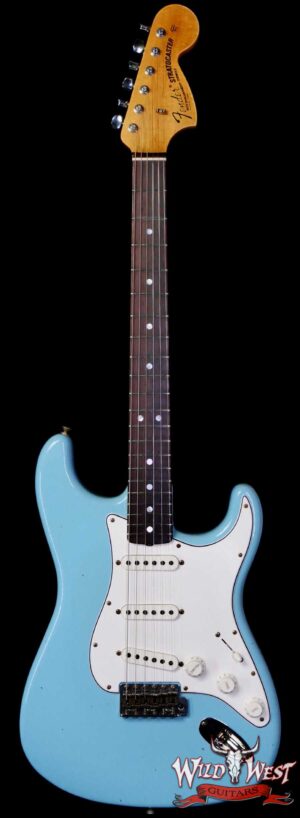 Fender Custom Shop 1969 Stratocaster Maple Neck with Rosewood Fingerboard Journeyman Relic Faded Daphne Blue 7.75 lbs