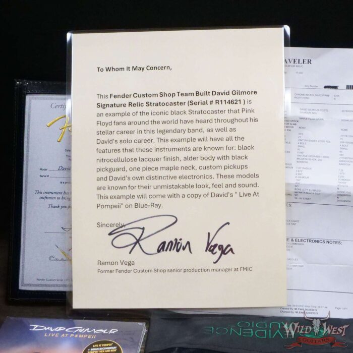 2021 Fender Custom Shop Team Built David Gilmour Signature Stratocaster Relic Black over 3 Tone Sunburst - Image 18