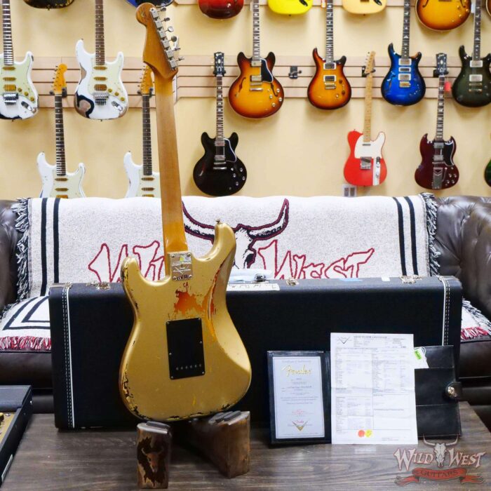 Fender Custom Shop Limited Edition Dual-Mag II Stratocaster Heavy Relic Aztec Gold Over 3 Tone Sunburst - Image 10