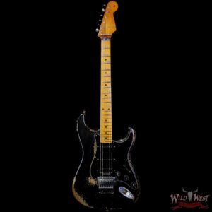 Fender Custom Shop Dale Wilson Masterbuilt 1957 Stratocaster Floyd Rose HSS Heavy Relic Black - Image 3