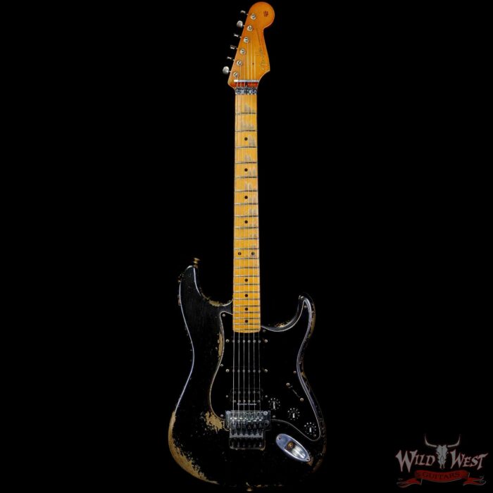 Fender Custom Shop Dale Wilson Masterbuilt 1957 Stratocaster Floyd Rose HSS Heavy Relic Black - Image 3