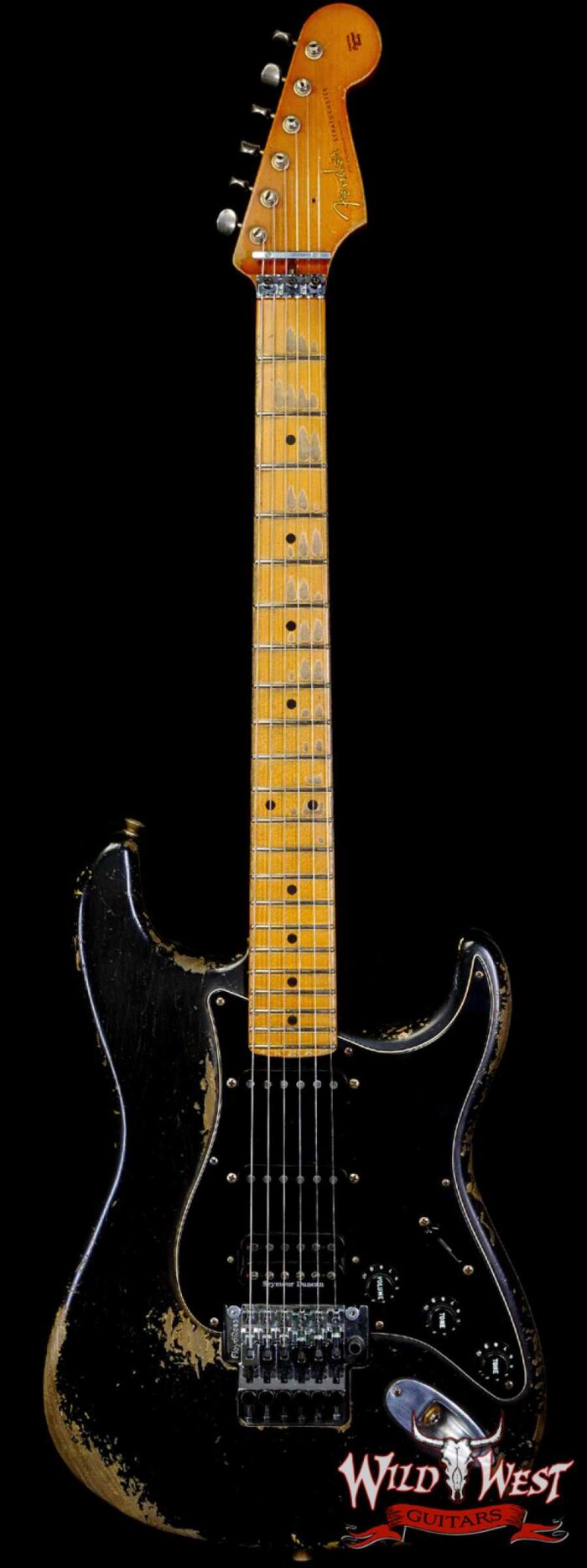 Fender Custom Shop Dale Wilson Masterbuilt 1957 Stratocaster Floyd Rose HSS Heavy Relic Black - Image 1