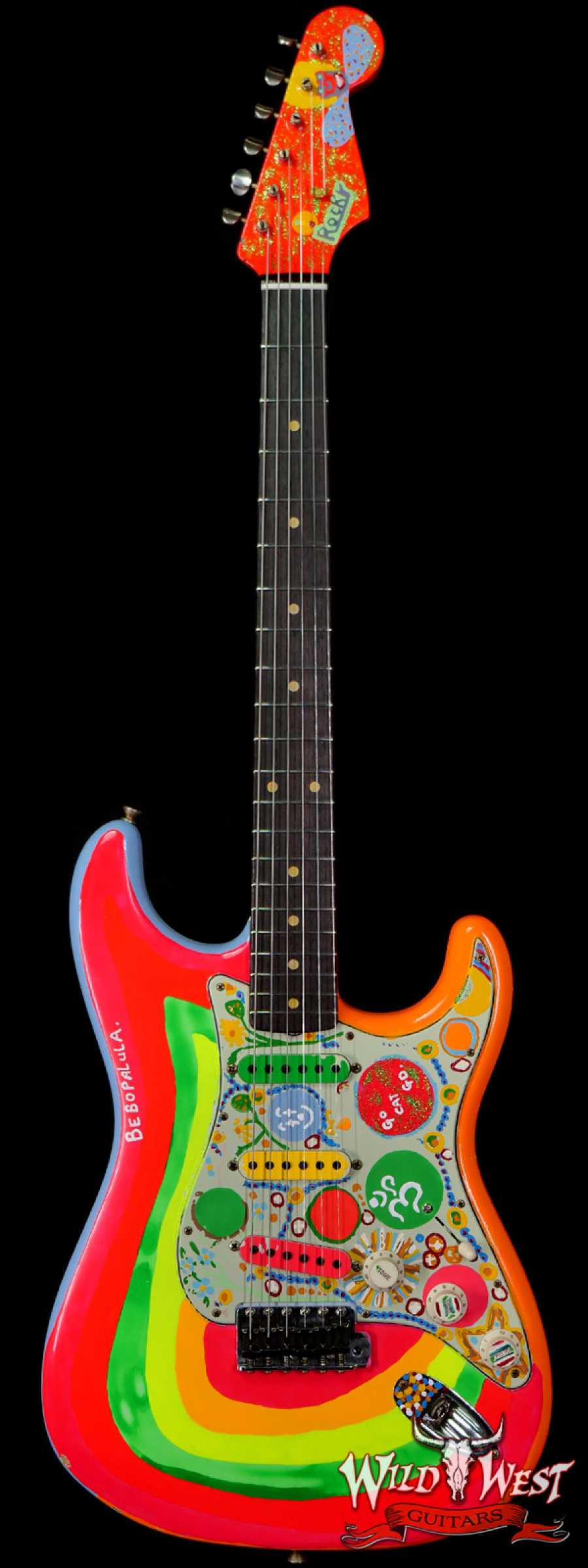fendercs-ghr188-main__wwg_large.jpg Fender Custom Shop Limited Editon George Harrison Rocky Strat Stratocaster Masterbuilt by Paul Waller Painted by Pamelina H. - Image 1