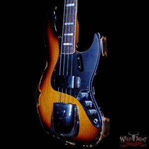 Fender Custom Shop Limited Edition Custom Jazz Bass J-Bass Heavy Relic Faded Aged 3 Tone Sunburst - Image 2