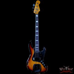 Fender Custom Shop Limited Edition Custom Jazz Bass J-Bass Heavy Relic Faded Aged 3 Tone Sunburst - Image 3
