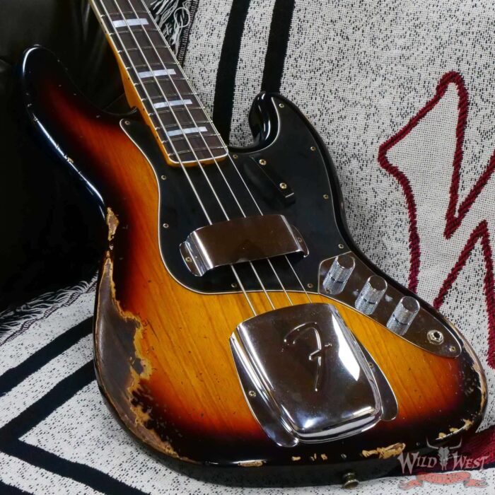 Fender Custom Shop Limited Edition Custom Jazz Bass J-Bass Heavy Relic Faded Aged 3 Tone Sunburst - Image 8