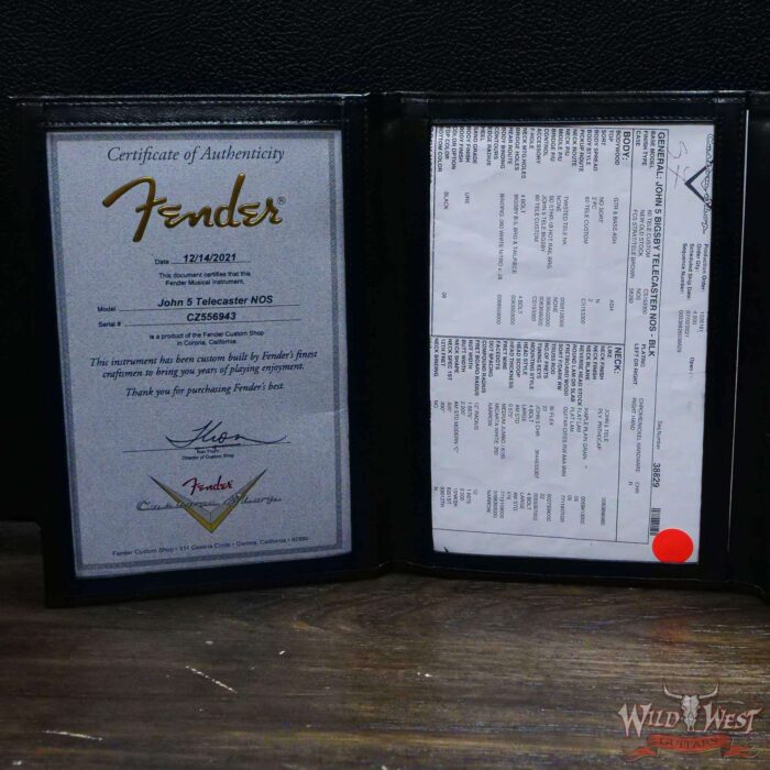 Fender Custom Shop John 5 Signature Telecaster with Bigsby Rosewood Fingerboard NOS Black - Image 12