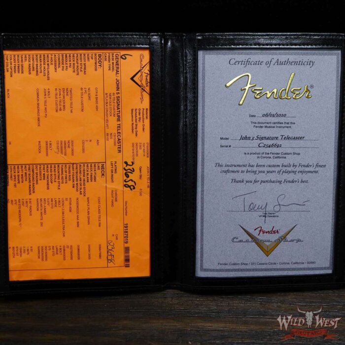 John⑤ Fender Custom Shop John 5 Signature SH Telecaster Rosewood Fretboard Black - Image 12