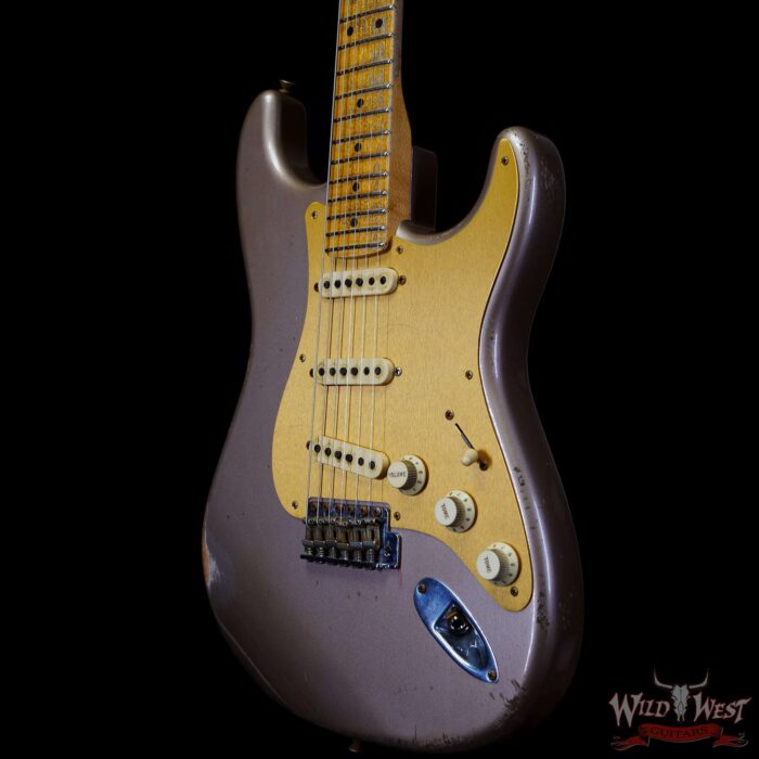 Fender Custom Shop Jason Smith Masterbuilt 1965 Stratocaster Maple Neck Reverse Headstock Relic Shoreline Gold - Image 2