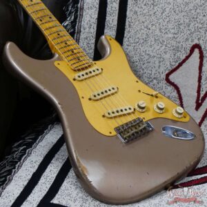 Fender Custom Shop Jason Smith Masterbuilt 1965 Stratocaster Maple Neck Reverse Headstock Relic Shoreline Gold - Image 8