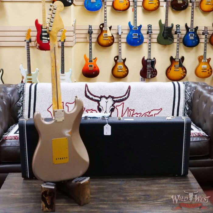 Fender Custom Shop Jason Smith Masterbuilt 1965 Stratocaster Maple Neck Reverse Headstock Relic Shoreline Gold - Image 9