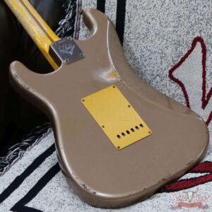 Fender Custom Shop Jason Smith Masterbuilt 1965 Stratocaster Maple Neck Reverse Headstock Relic Shoreline Gold - Image 11