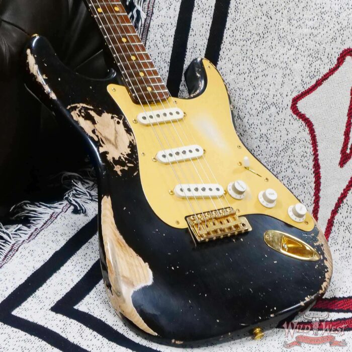Fender Custom Shop Kyle McMillin Masterbuilt 1957 Stratocaster Brazilian Rosewood Neck Heavy Relic Black (US Only / No International Shipping) - Image 9