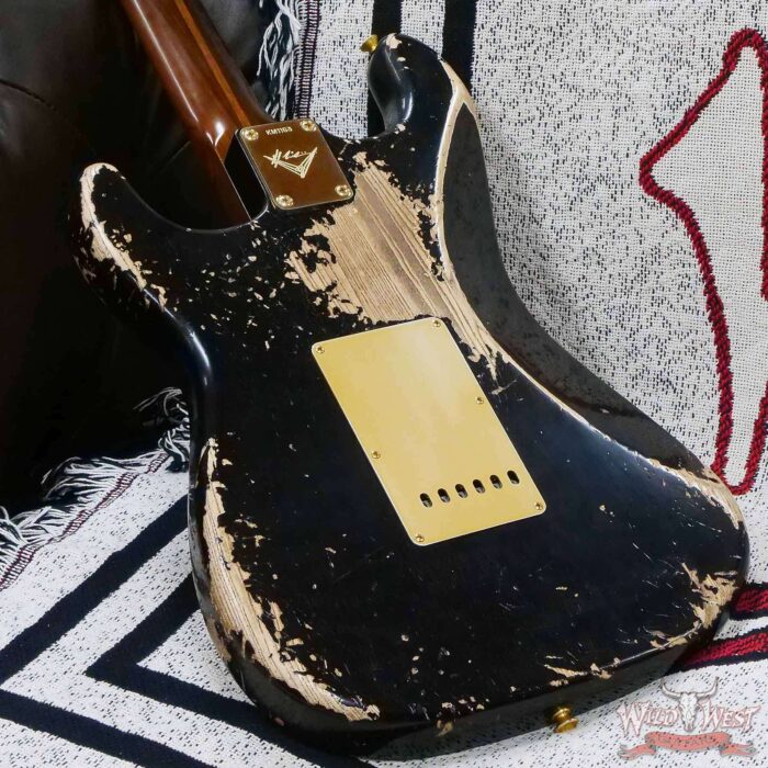 Fender Custom Shop Kyle McMillin Masterbuilt 1957 Stratocaster Brazilian Rosewood Neck Heavy Relic Black (US Only / No International Shipping) - Image 13
