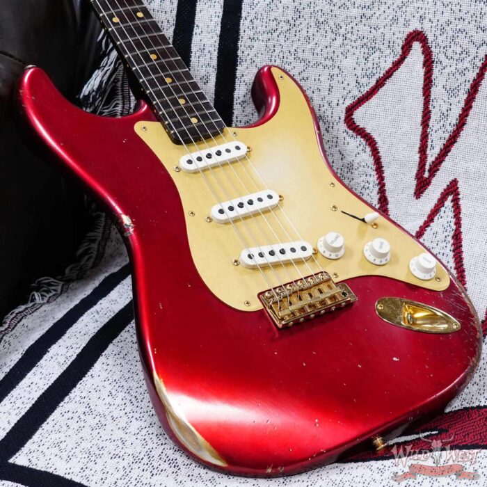Fender Custom Shop Kyle McMillin Masterbuilt 1957 Stratocaster Brazilian Rosewood Neck Relic Candy Apple Red (US Only / No International Shipping) - Image 8