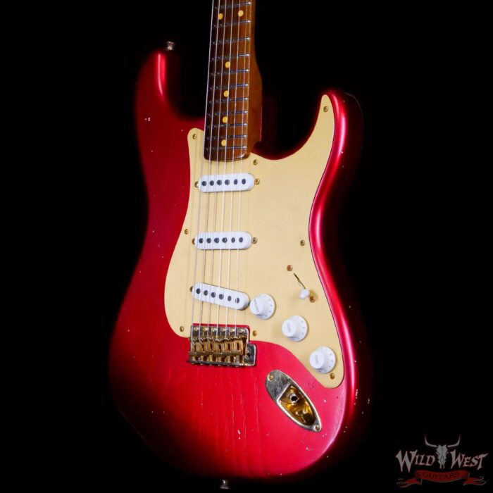 Fender Custom Shop Kyle McMillin Masterbuilt 1957 Stratocaster Brazilian Rosewood Neck Journeyman Relic Candy Apple Red (US Only / No International Shipping) - Image 2