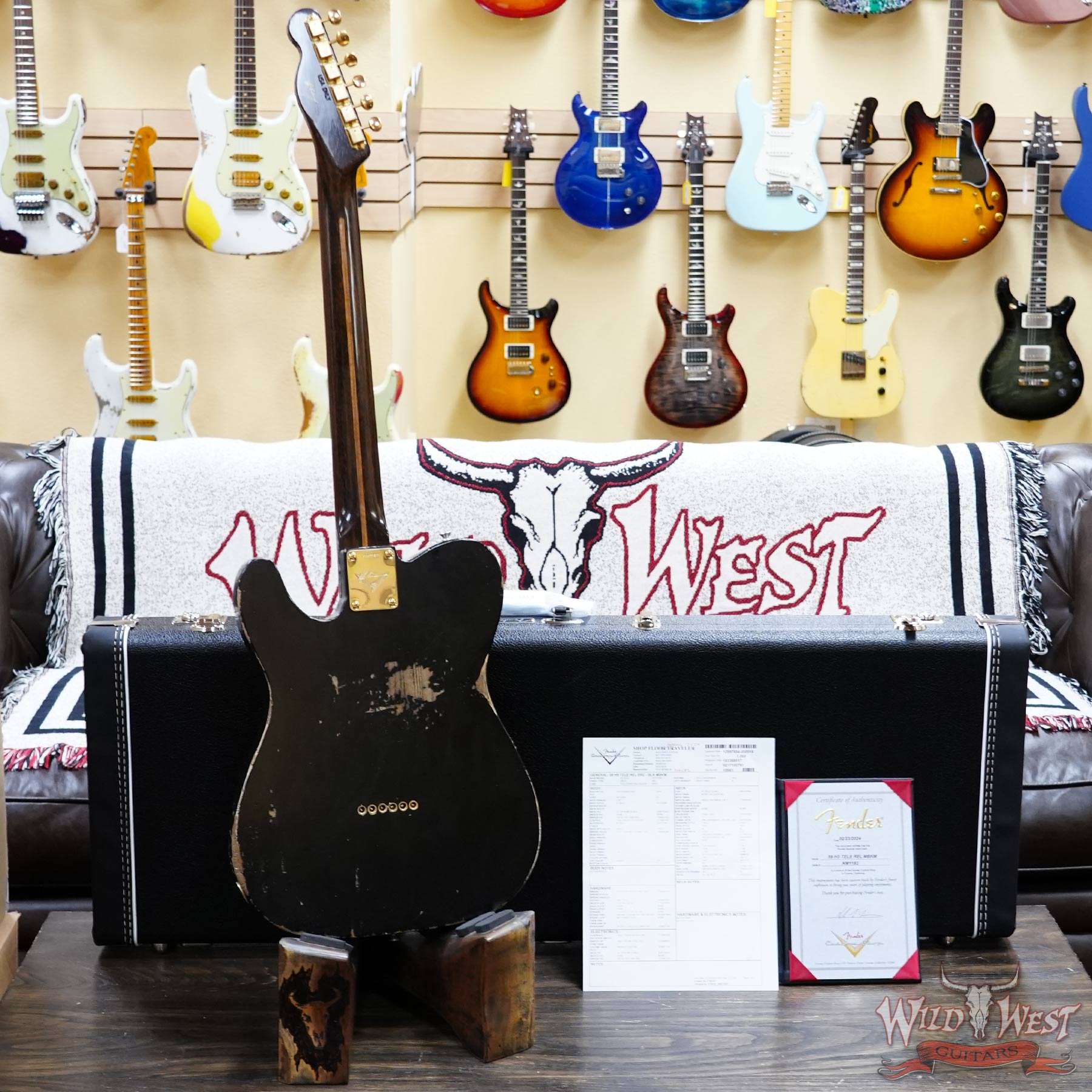 fendercs-km1182-d5__wwg.jpg Fender Custom Shop Kyle McMillin Masterbuilt 1959 Telecaster HS Brazilian Rosewood Neck Relic Black 7.60 LBS (US Only / No International Shipping) - Image 10