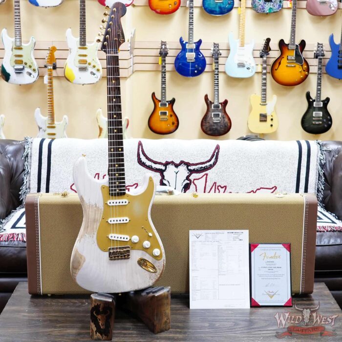 Fender Custom Shop Kyle McMillin Masterbuilt 1957 Hardtail Stratocaster Brazilian Rosewood Neck Heavy Relic White Blonde 7.45 LBS (US Only / No International Shipping) - Image 6