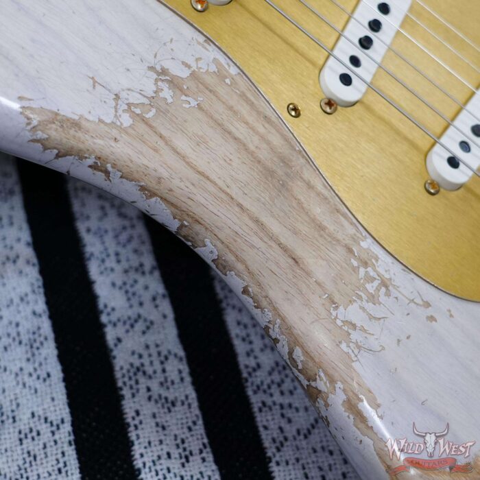 Fender Custom Shop Kyle McMillin Masterbuilt 1957 Hardtail Stratocaster Brazilian Rosewood Neck Heavy Relic White Blonde 7.45 LBS (US Only / No International Shipping) - Image 9