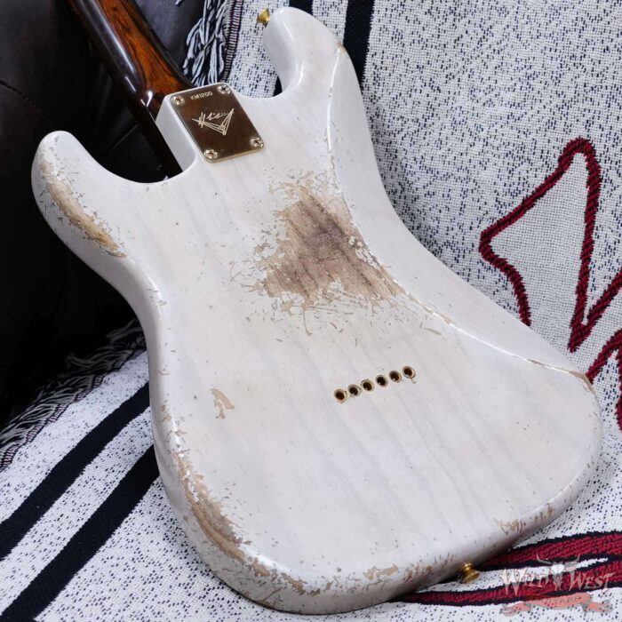 Fender Custom Shop Kyle McMillin Masterbuilt 1957 Hardtail Stratocaster Brazilian Rosewood Neck Heavy Relic White Blonde 7.45 LBS (US Only / No International Shipping) - Image 12