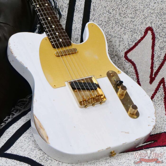 Fender Custom Shop Kyle McMillin Masterbuilt 1959 Telecaster Brazilian Rosewood Neck Relic White Blonde - Image 8