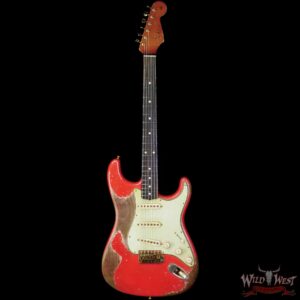 Fender Custom Shop Levi Perry Masterbuilt 1962 Stratocaster Brazilian Rosewood Board Heavy Relic Fiesta Red with Gold Hardware - Image 3