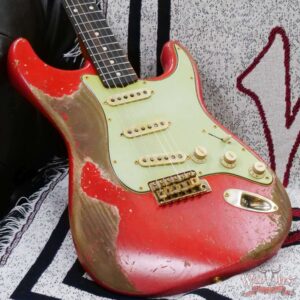 Fender Custom Shop Levi Perry Masterbuilt 1962 Stratocaster Brazilian Rosewood Board Heavy Relic Fiesta Red with Gold Hardware - Image 9