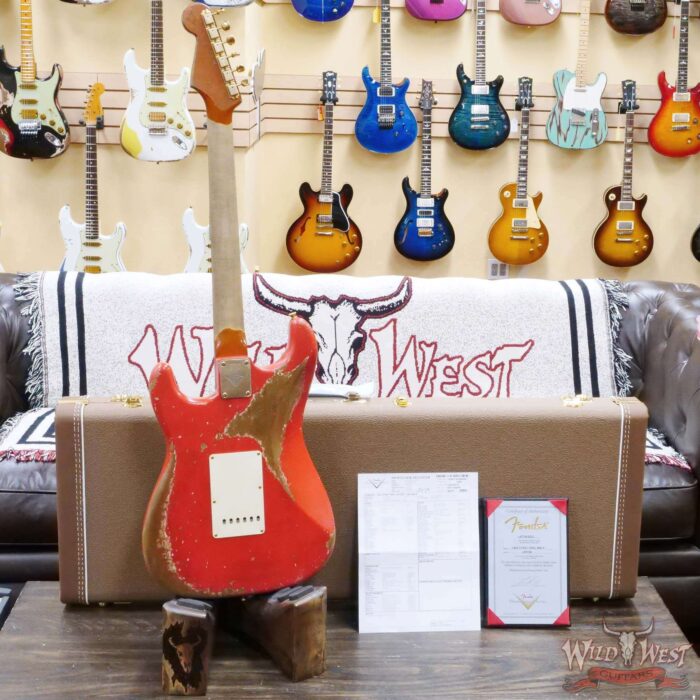 Fender Custom Shop Levi Perry Masterbuilt 1962 Stratocaster Brazilian Rosewood Board Heavy Relic Fiesta Red with Gold Hardware - Image 12