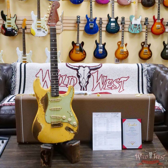 Fender Custom Shop Levi Perry Masterbuilt 1962 Stratocaster Brazilian Rosewood Board Heavy Relic Vintage White with Gold Hardware - Image 6