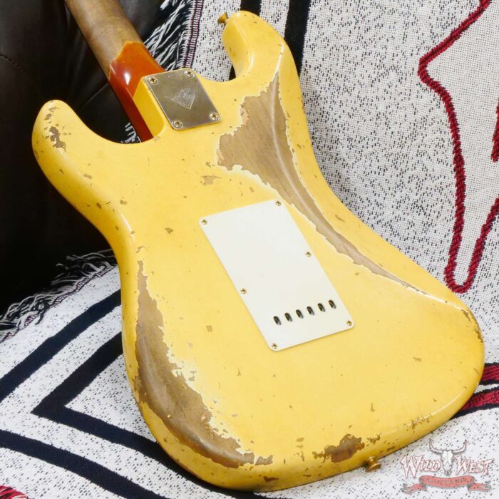 Fender Custom Shop Levi Perry Masterbuilt 1962 Stratocaster Brazilian Rosewood Board Heavy Relic Vintage White with Gold Hardware - Image 12