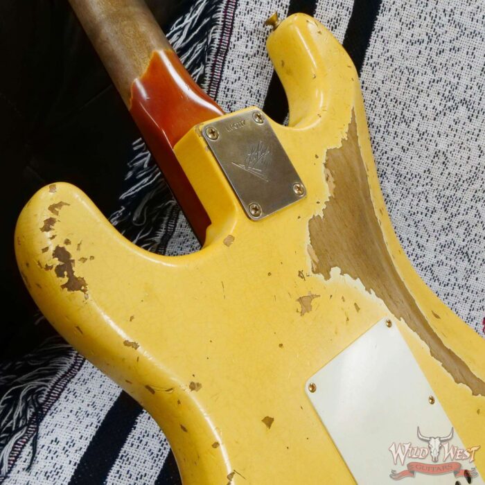 Fender Custom Shop Levi Perry Masterbuilt 1962 Stratocaster Brazilian Rosewood Board Heavy Relic Vintage White with Gold Hardware - Image 13