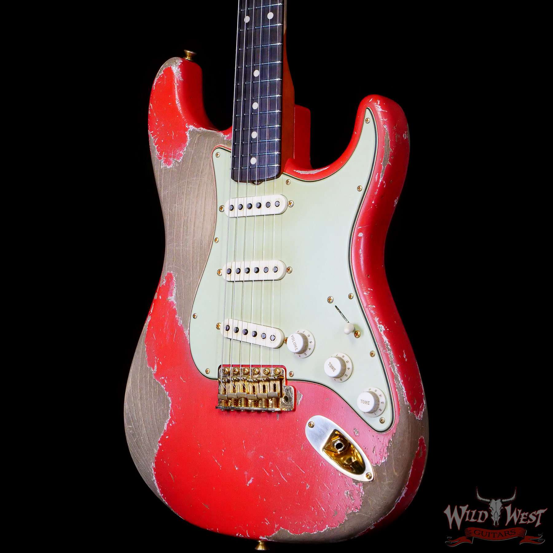 fendercs-lp0123-br__wwg.jpg Fender Custom Shop Levi Perry Masterbuilt 1962 Stratocaster Brazilian Rosewood Board Heavy Relic Fiesta Red with Gold Hardware - Image 2