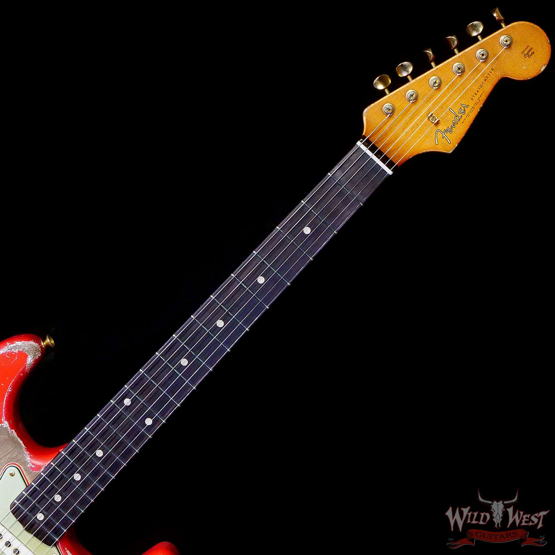 fendercs-lp0123-c2__wwg.jpg Fender Custom Shop Levi Perry Masterbuilt 1962 Stratocaster Brazilian Rosewood Board Heavy Relic Fiesta Red with Gold Hardware - Image 4