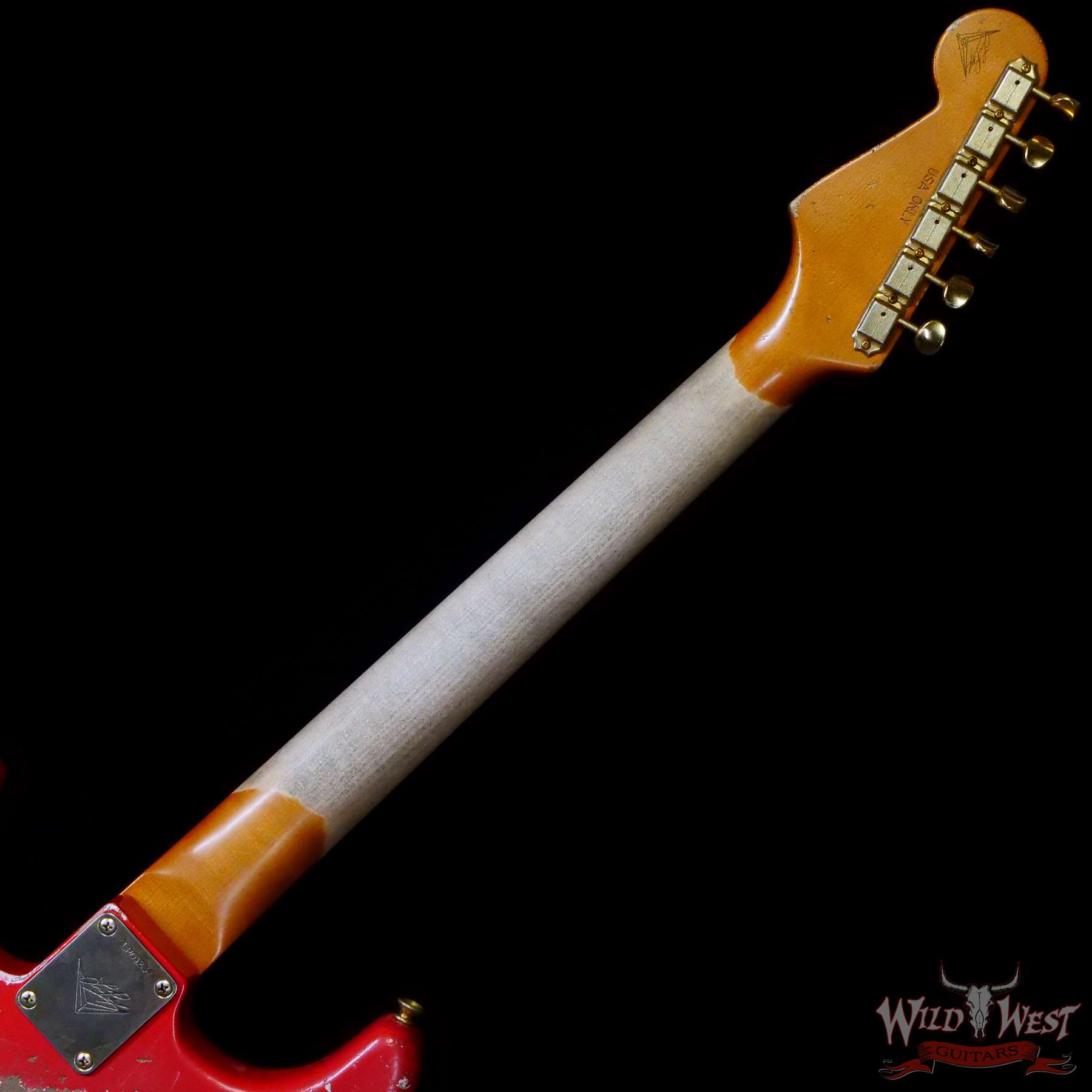 fendercs-lp0123-c3__wwg.jpg Fender Custom Shop Levi Perry Masterbuilt 1962 Stratocaster Brazilian Rosewood Board Heavy Relic Fiesta Red with Gold Hardware - Image 5