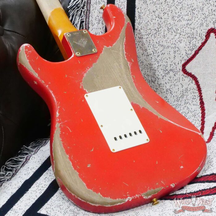 Fender Custom Shop Levi Perry Masterbuilt 1962 Stratocaster Brazilian Rosewood Board Heavy Relic Fiesta Red with Gold Hardware - Image 12