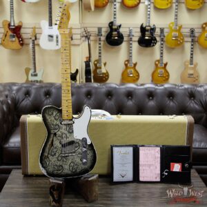 Fender Custom Shop Limited Editon Roasted Pine Double Esquire Thinline Custom Relic Semi-Hollow Maple Neck Aged Black Paisley - Image 8