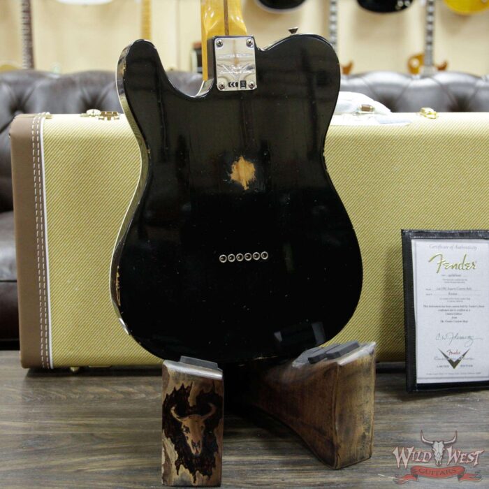 Fender Custom Shop Limited Editon Roasted Pine Double Esquire Thinline Custom Relic Semi-Hollow Maple Neck Aged Black Paisley - Image 11