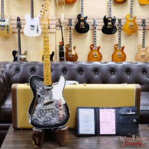 Fender Custom Shop Limited Editon Roasted Pine Double Esquire Thinline Custom Relic Semi-Hollow Maple Neck Aged Black Paisley - Image 8