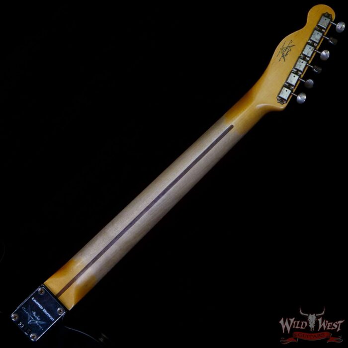 Fender Custom Shop Limited Editon Roasted Pine Double Esquire Thinline Custom Relic Semi-Hollow Maple Neck Aged Black Paisley - Image 7