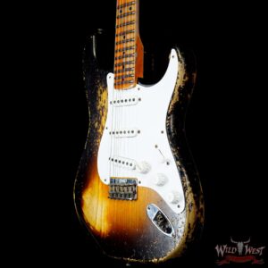 Fender Custom Shop Limited Edition 70th Anniversary 1954 Stratocaster Hardtail Super Heavy Relic Wide Fade 2 Tone Sunburst 6.90 LBS - Image 2
